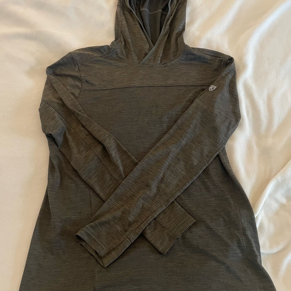 Kuhl Engineered Pullover Hoodie Men's M Brown Performance Hiking Lightweight